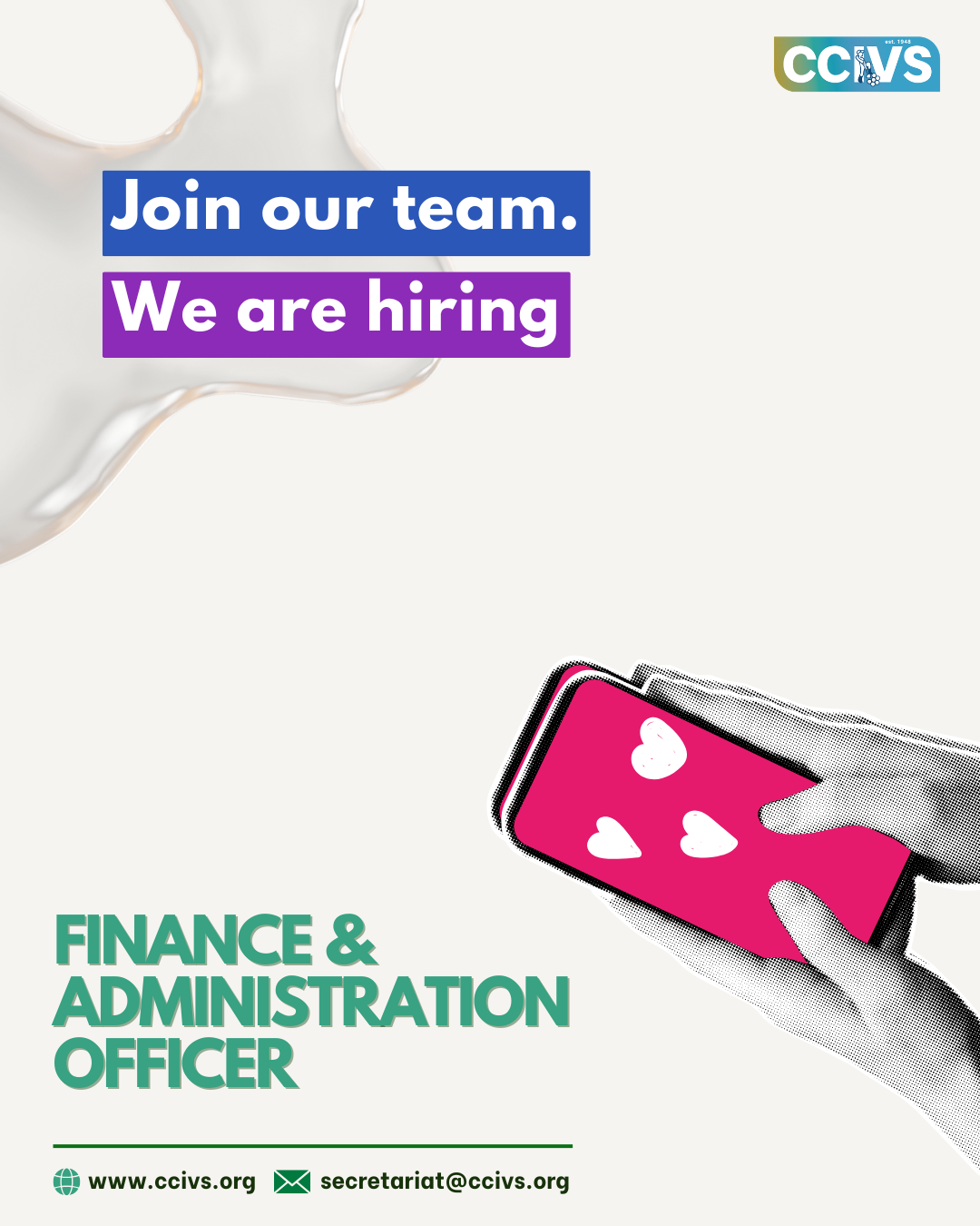 CCIVS is hiring: Finance & Administration Officer